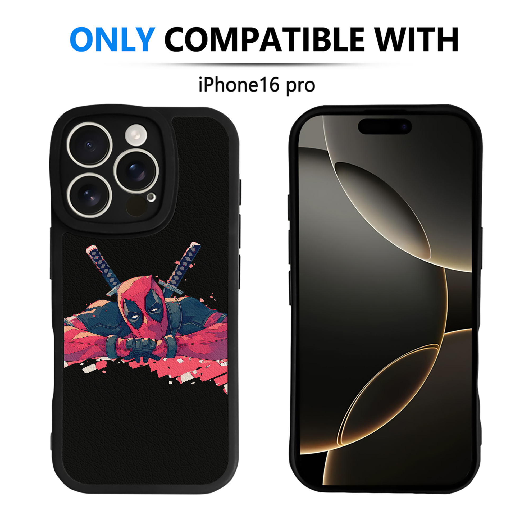 （画像用） Deadpool デッドプール 【iPhone 16シリーズ対応】シリコンスマホケース（レザー調） 材質：シリコン